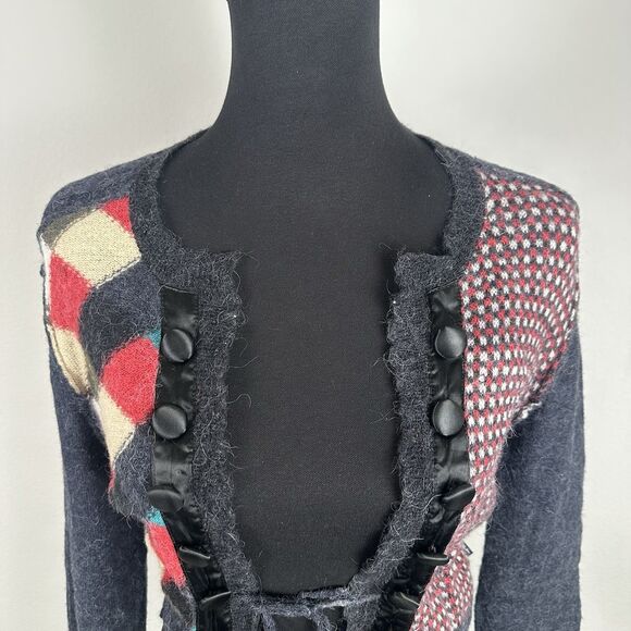 D.E.P.T. Cardigan Women Large (Fits like A Small) Wool Blend Open Front Sweater - Picture 4 of 16